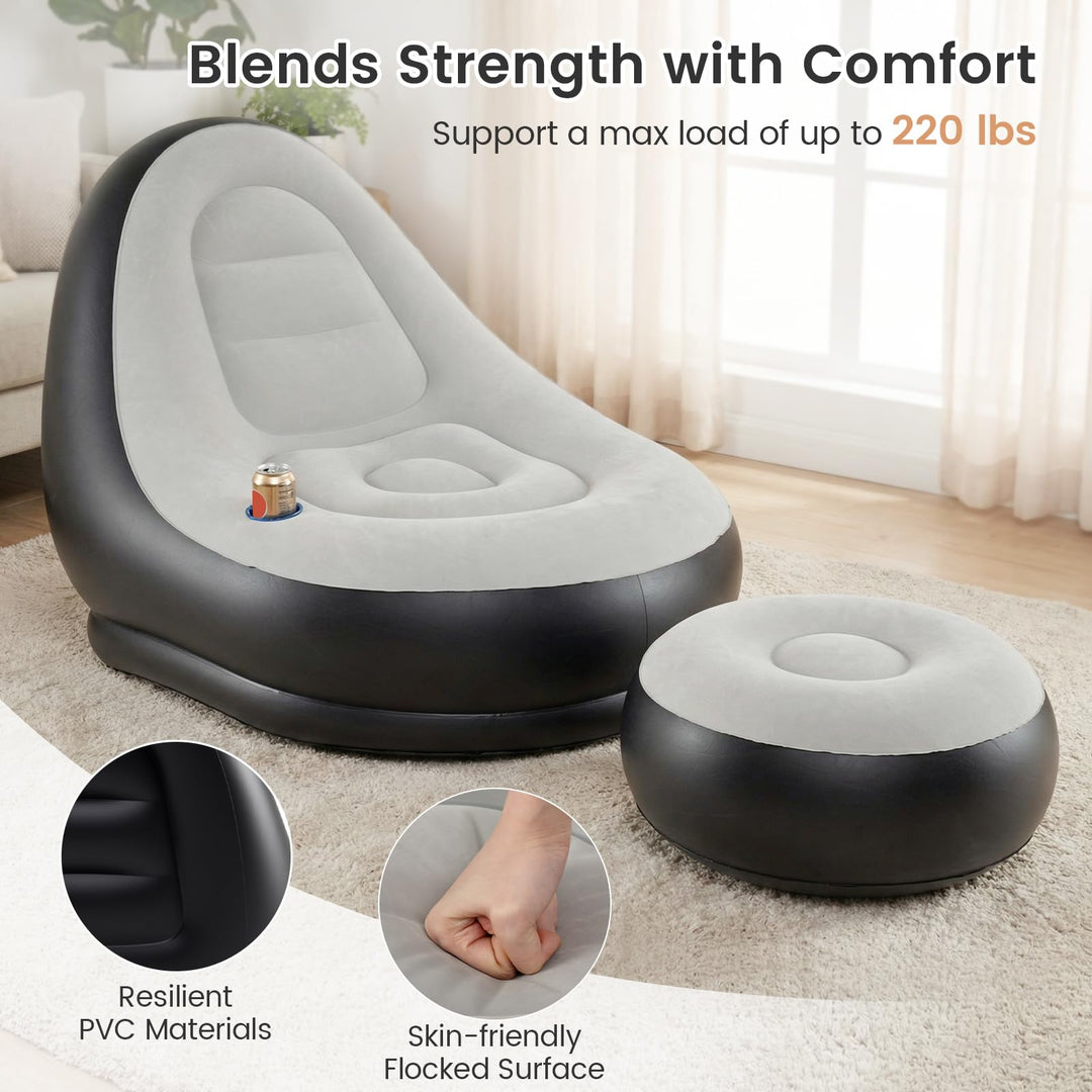 Giantex Inflatable Chair with Ottoman for Adults