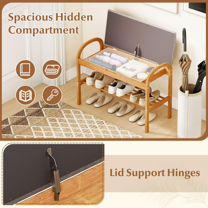 Giantex Shoe Bench with Flip-Top Storage for Hallway