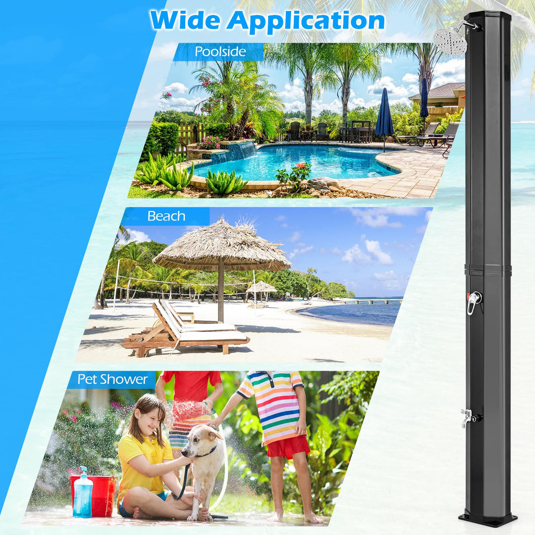Giantex 7.5 FT 15.9 Gallon Solar Heated Outdoor Shower
