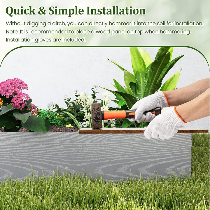 Giantex 6 Pack Galvanized Steel Landscape Edging