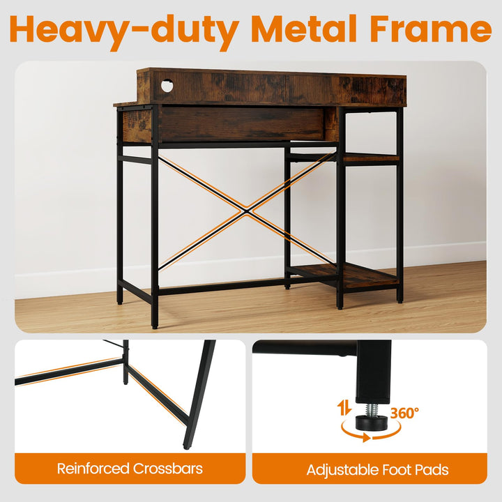 Giantex Computer Desk with Monitor Shelf