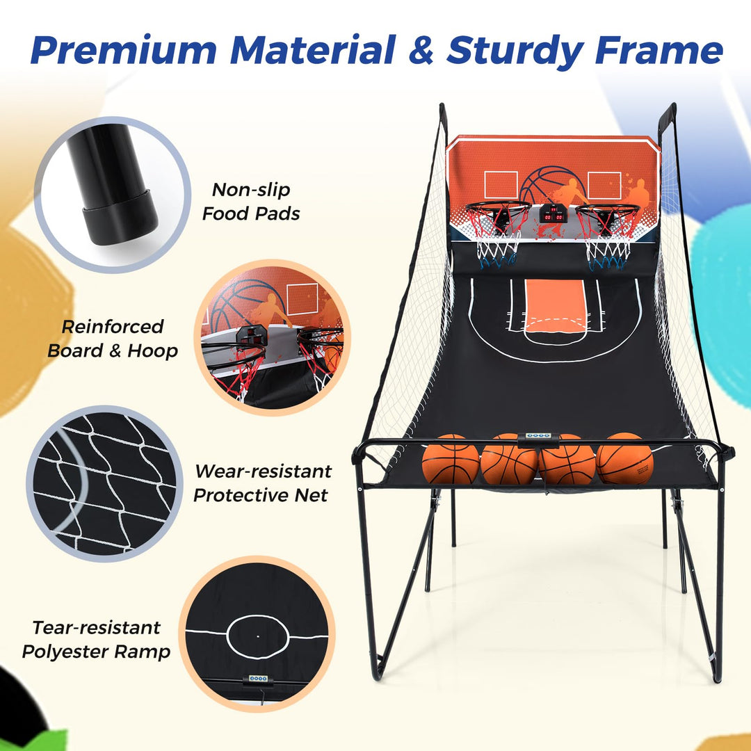 Giantex Arcade Basketball Game Indoor Dual Shot with 8 Game Modes