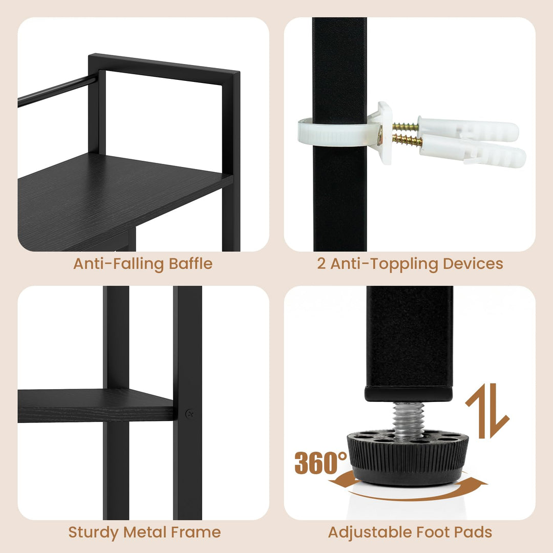 GIANTEX 4-Tier Desktop Bookshelf | 38.5" Dorm Desk Hutch for 27" Monitor