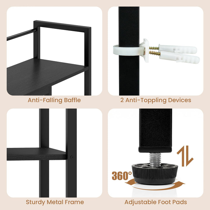 GIANTEX 4-Tier Desktop Bookshelf | 38.5" Dorm Desk Hutch for 27" Monitor