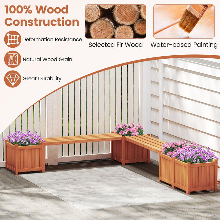Giantex 2/4 in 1 Outdoor Bench with 2/4 Raised Garden Beds