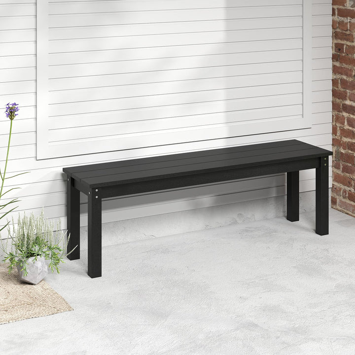 Giantex 55" HDPE Outdoor Bench 2-3 People Weatherproof Backless Patio Garden Bench