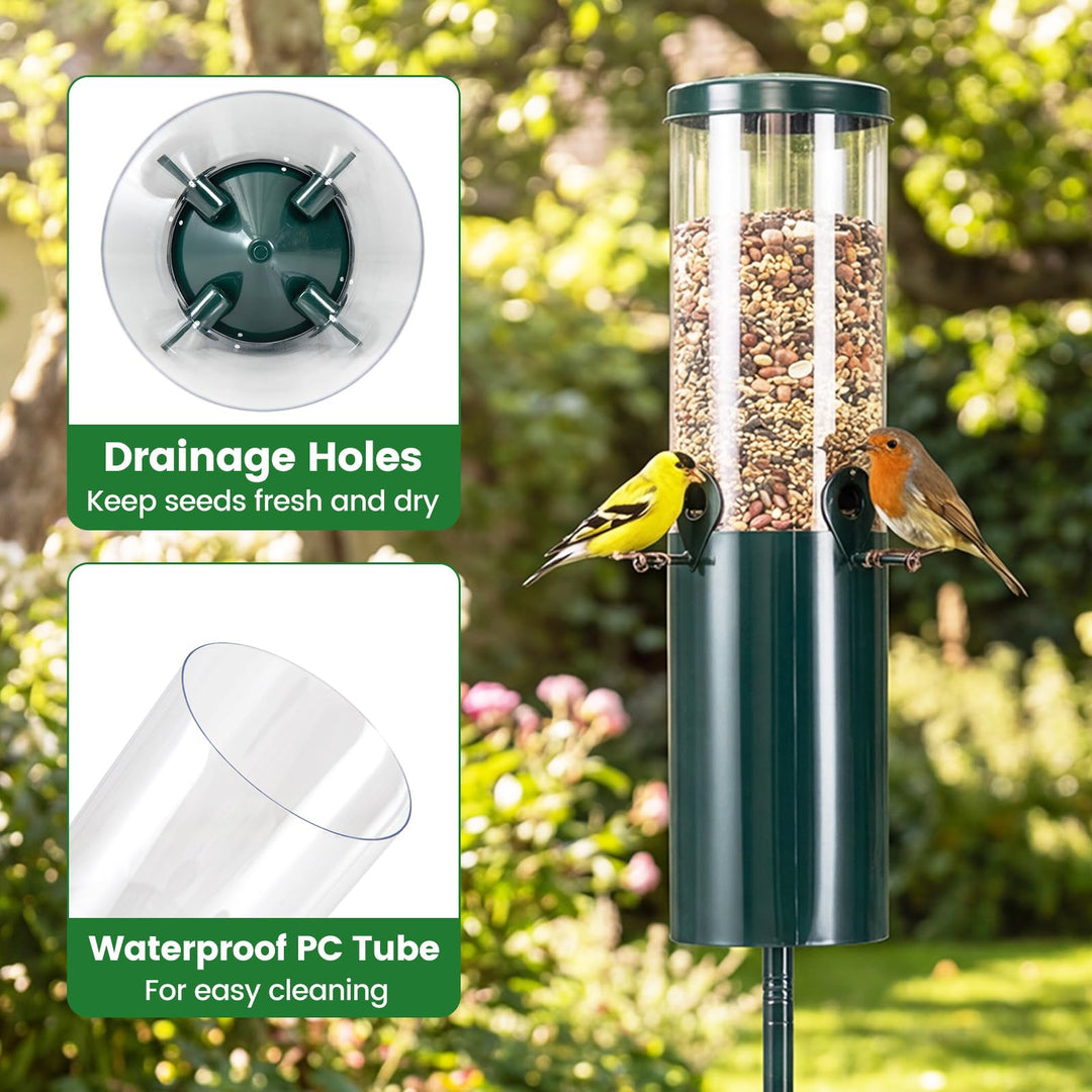 Giantex 10 LBS Large Capacity Squirrel Proof Bird Feeder with Pole Mount and Baffle