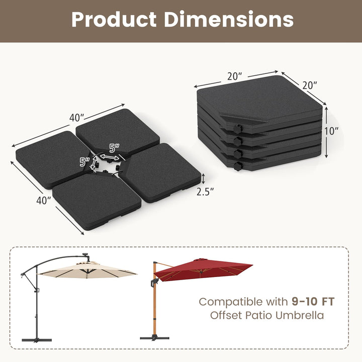 Giantex 220 lbs Fillable Patio Offset Umbrella Base