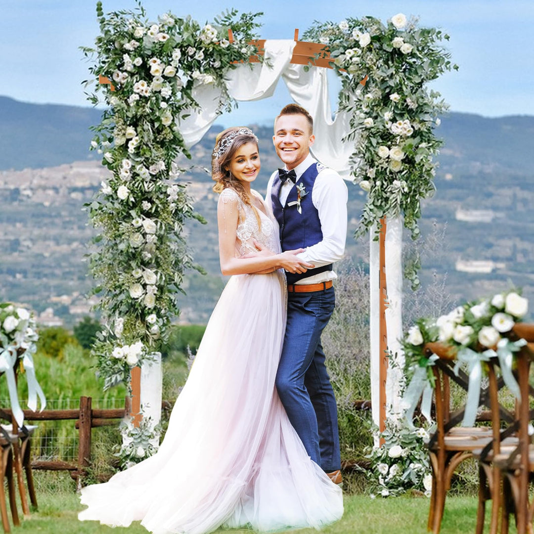Giantex Wooden Wedding Arch for Ceremony Party