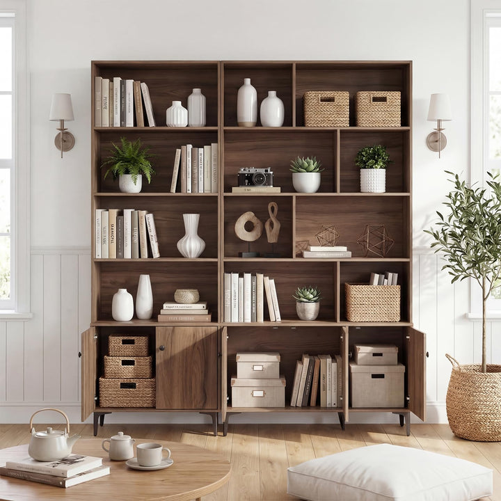 Giantex 68.5" Tall Bookcases and Bookshelves with 2 Doors