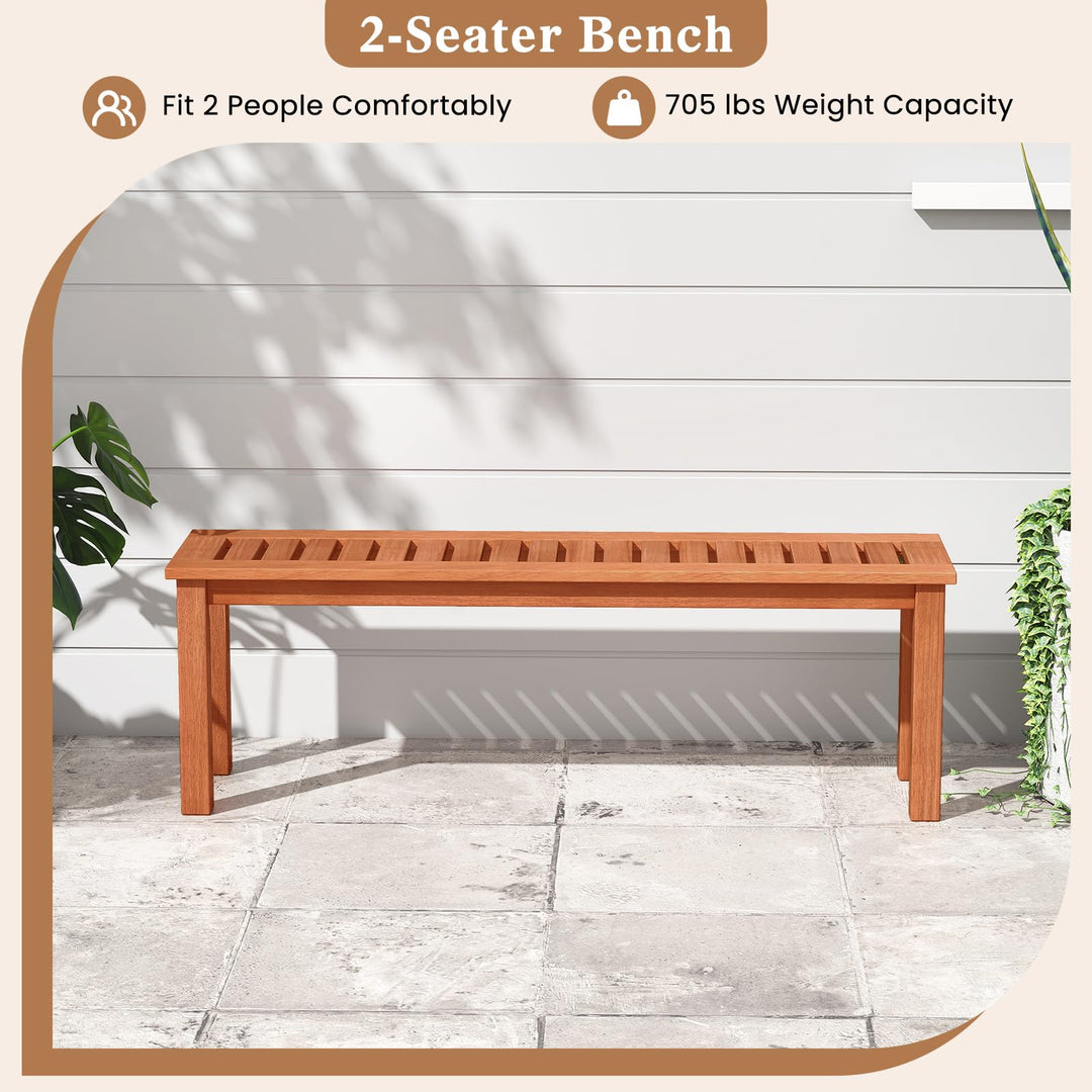 Giantex Outdoor Bench with Slatted Seat for Patio Dining