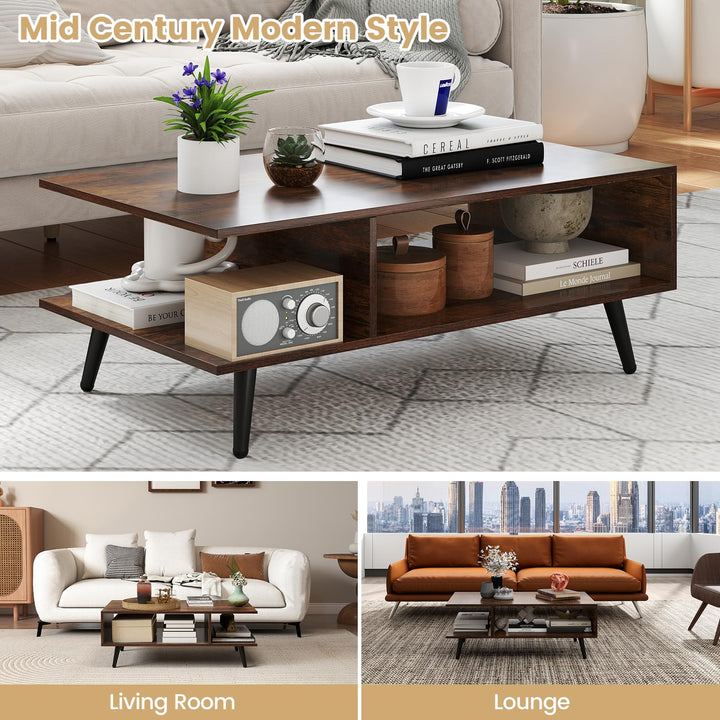 Giantex Coffee Table with Storage for Living Room