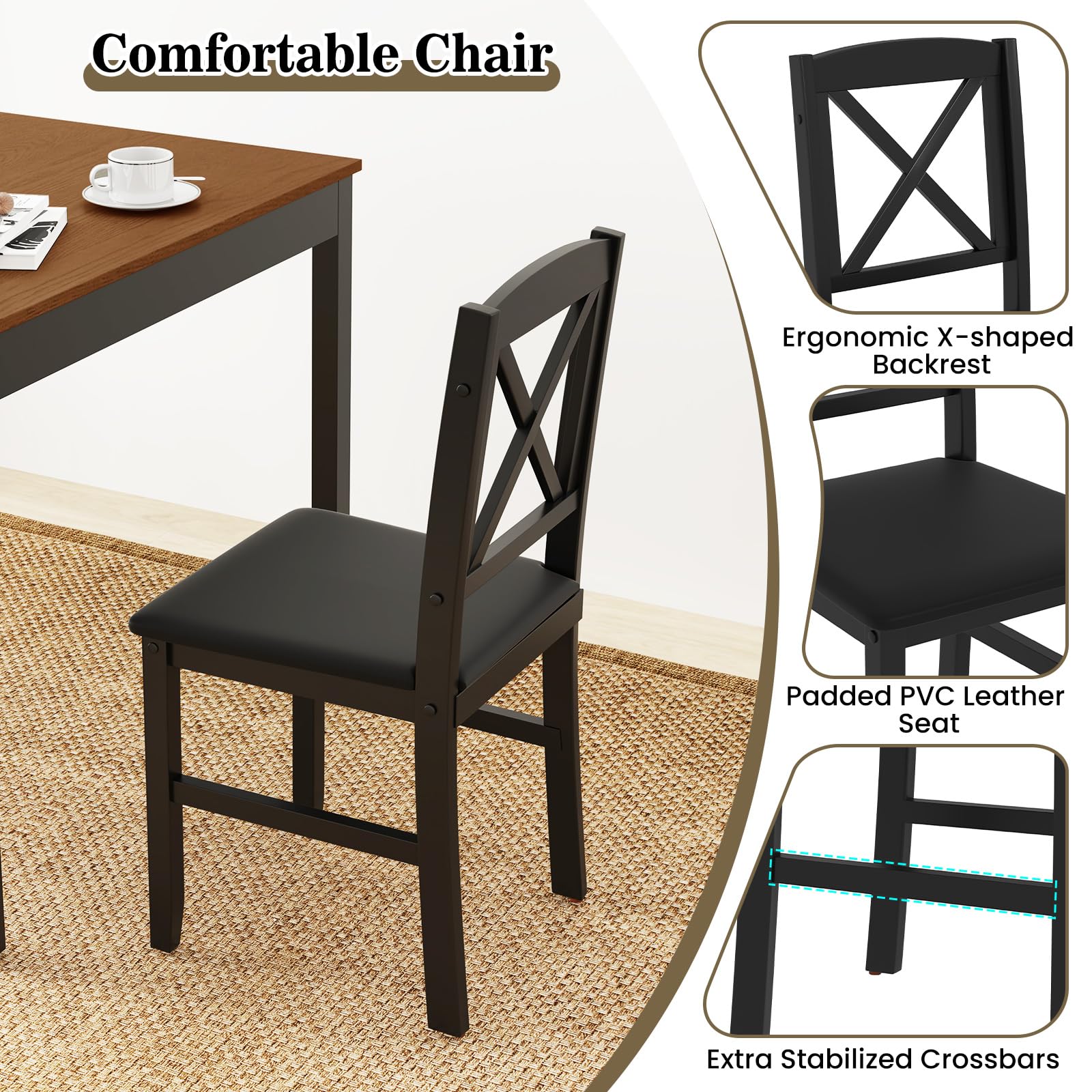 Giantex 3-Piece Dining Table Set for 2