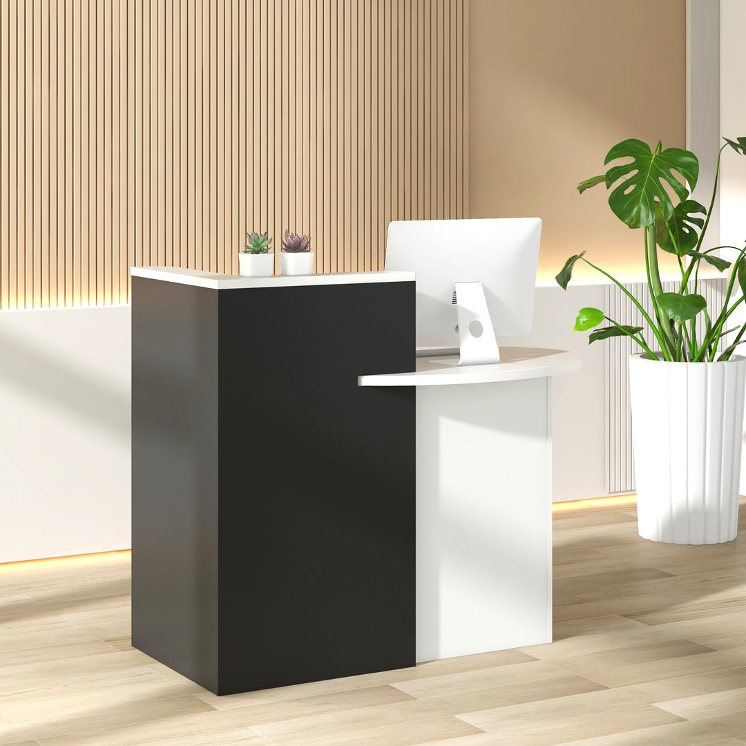 Giantex Front Counter Desk with Lockable Drawer