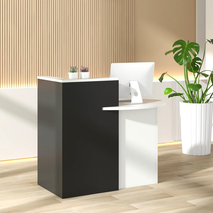 Giantex Front Counter Desk with Lockable Drawer