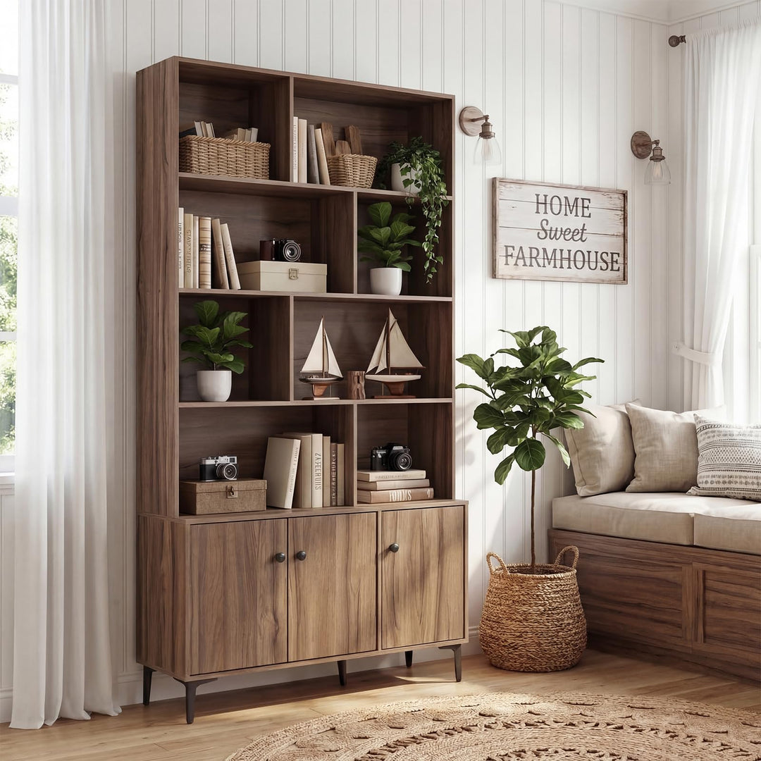 Giantex 68.5" Tall Bookcases and Bookshelves with 2 Doors for Home Office