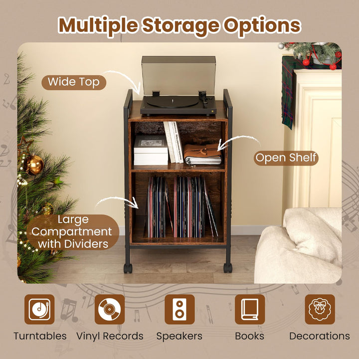 Giantex Record Player Stand with Charging Station