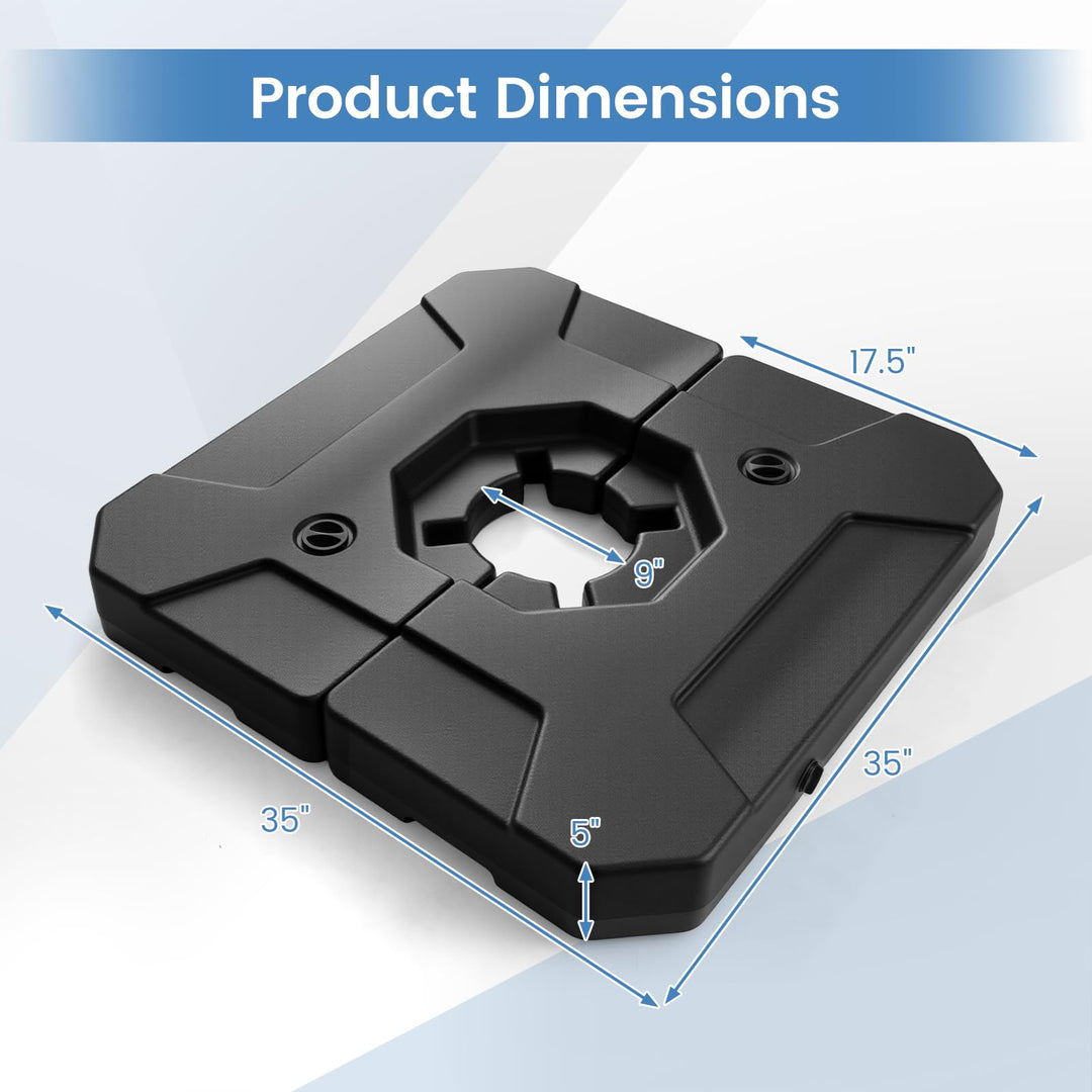 Giantex 2-Piece Fillable Cantilever Umbrella Base(274 lbs)