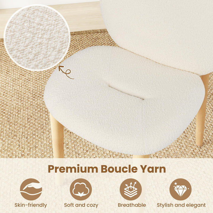 Giantex Soft Upholstered Boucle Kitchen Chairs with High-Density Sponge Padded