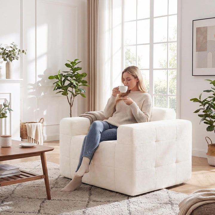 GIANTEX Boneless Single Sofa Chair with Terry Cloth Upholstery