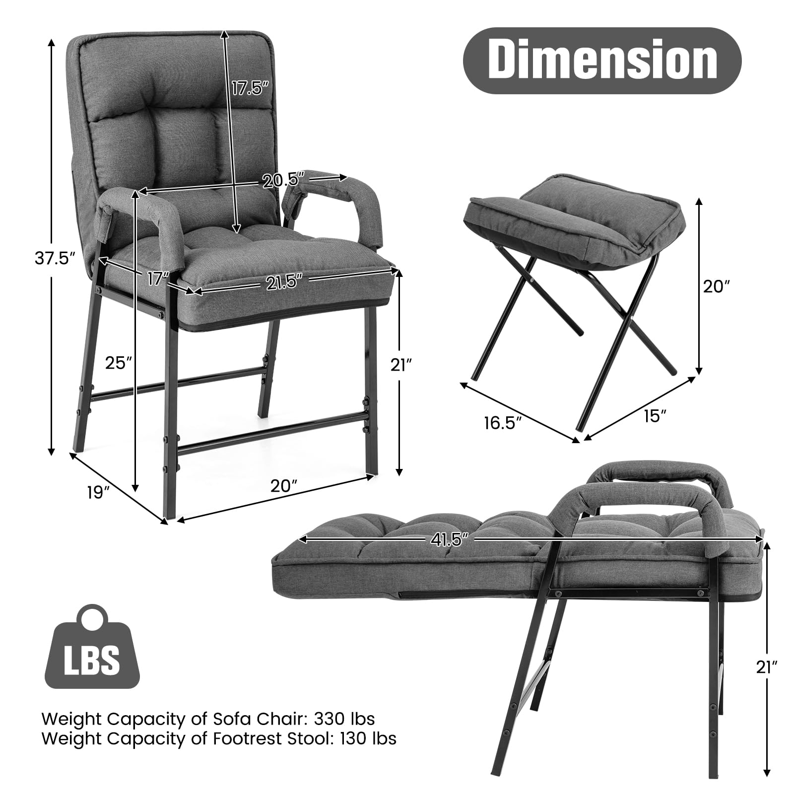 Giantex Modern Accent Chair with Ottoman