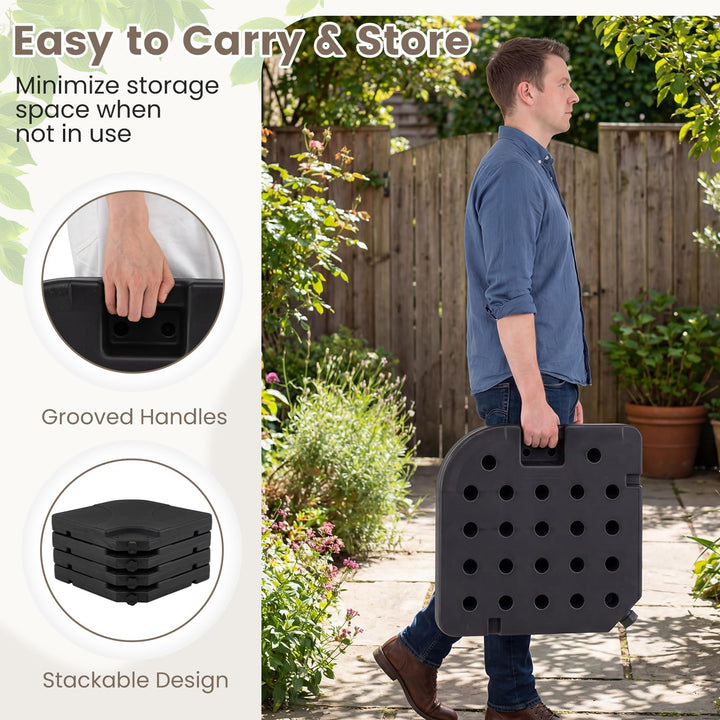 Giantex 4-Piece Fillable Offset Umbrella Base | 238 lbs Heavy Duty HDPE Cantilever Patio Umbrella Stand