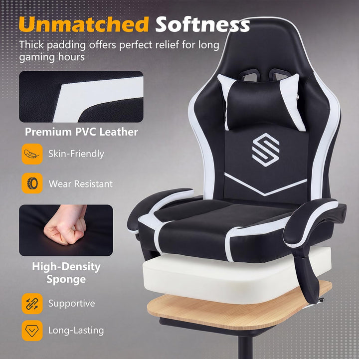 Giantex Gaming Chair | Height Adjustable Computer Desk Chair with Headrest