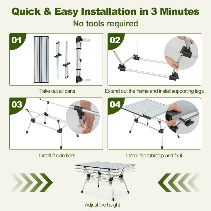 Giantex Folding Camping Table, Heavy-Duty Outdoor Folding Table w/Carry Bag