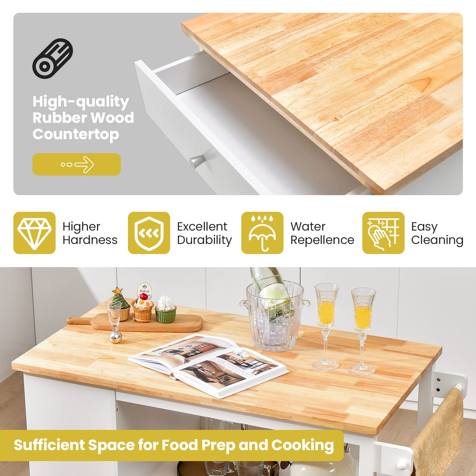 Mobile Kitchen Island Cart - Giantex