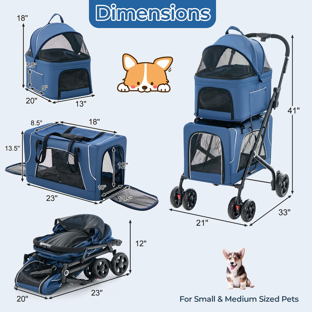 double dog stroller for small dogs Giantex Double Dog Stroller
