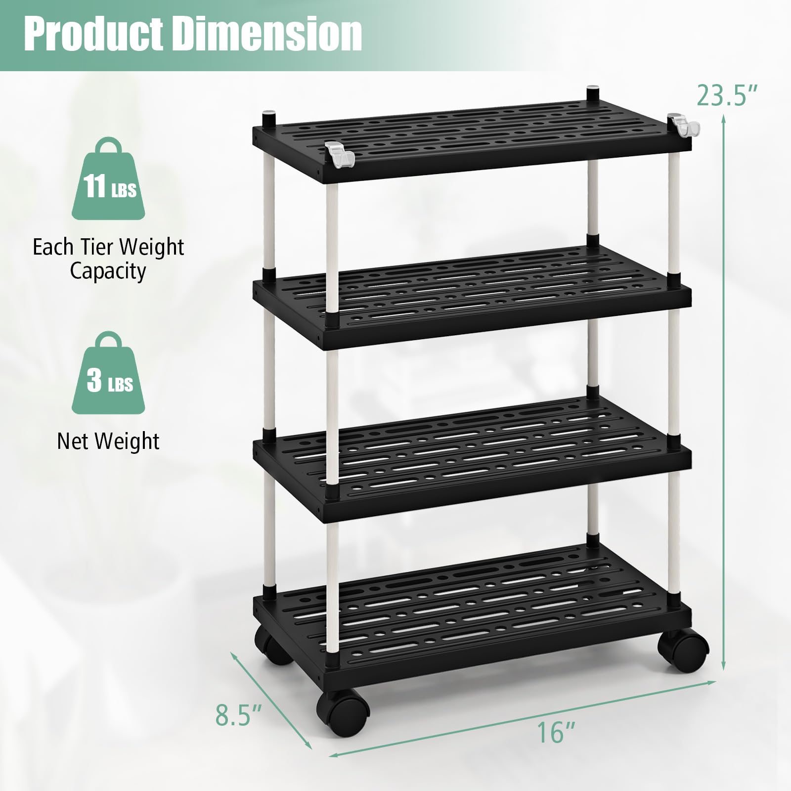 Giantex Kitchen Slim Storage Cart