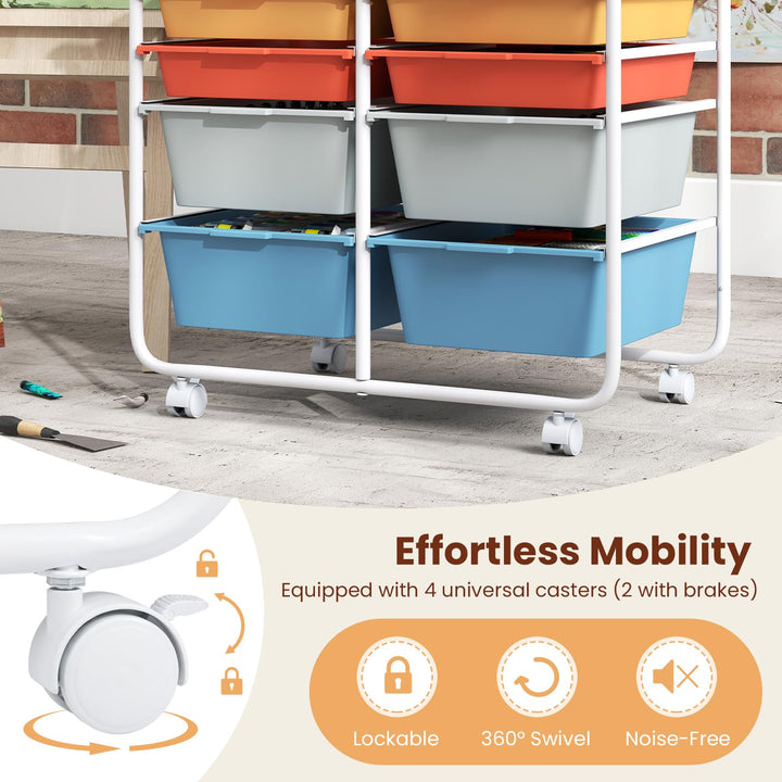 Giantex Rolling Storage Cart with 10 Drawers, Utility Cart