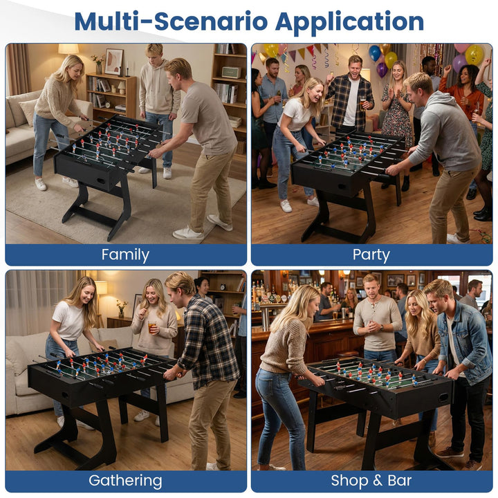 Giantex Foldable Foosball Table 48" Full Competition Sized Soccer Table Game w/22 Players