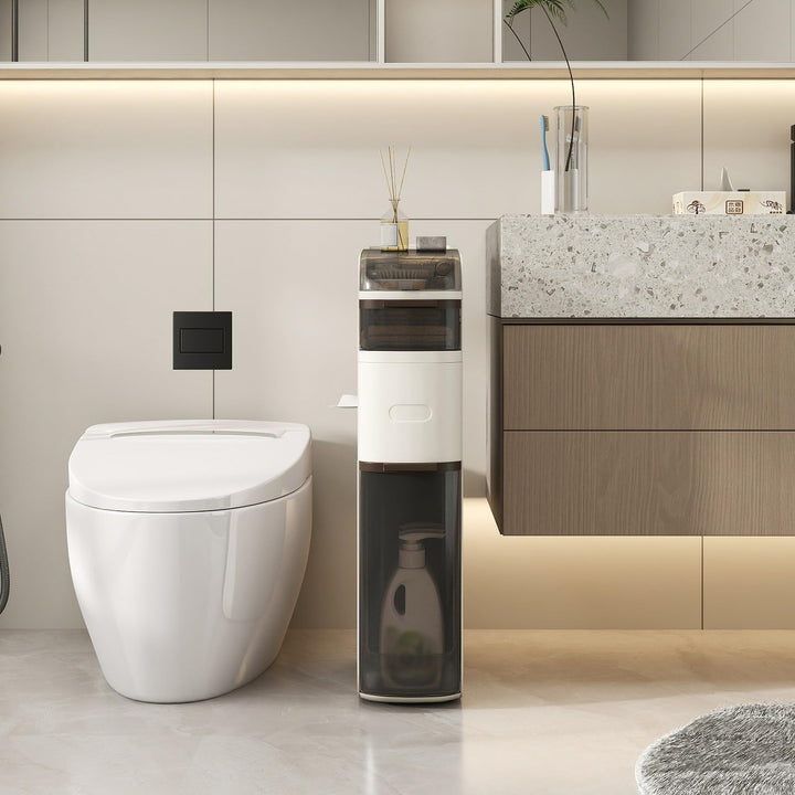 Giantex 4-Tier Narrow Bathroom Storage Cabinet with Drawers and Tissue Box