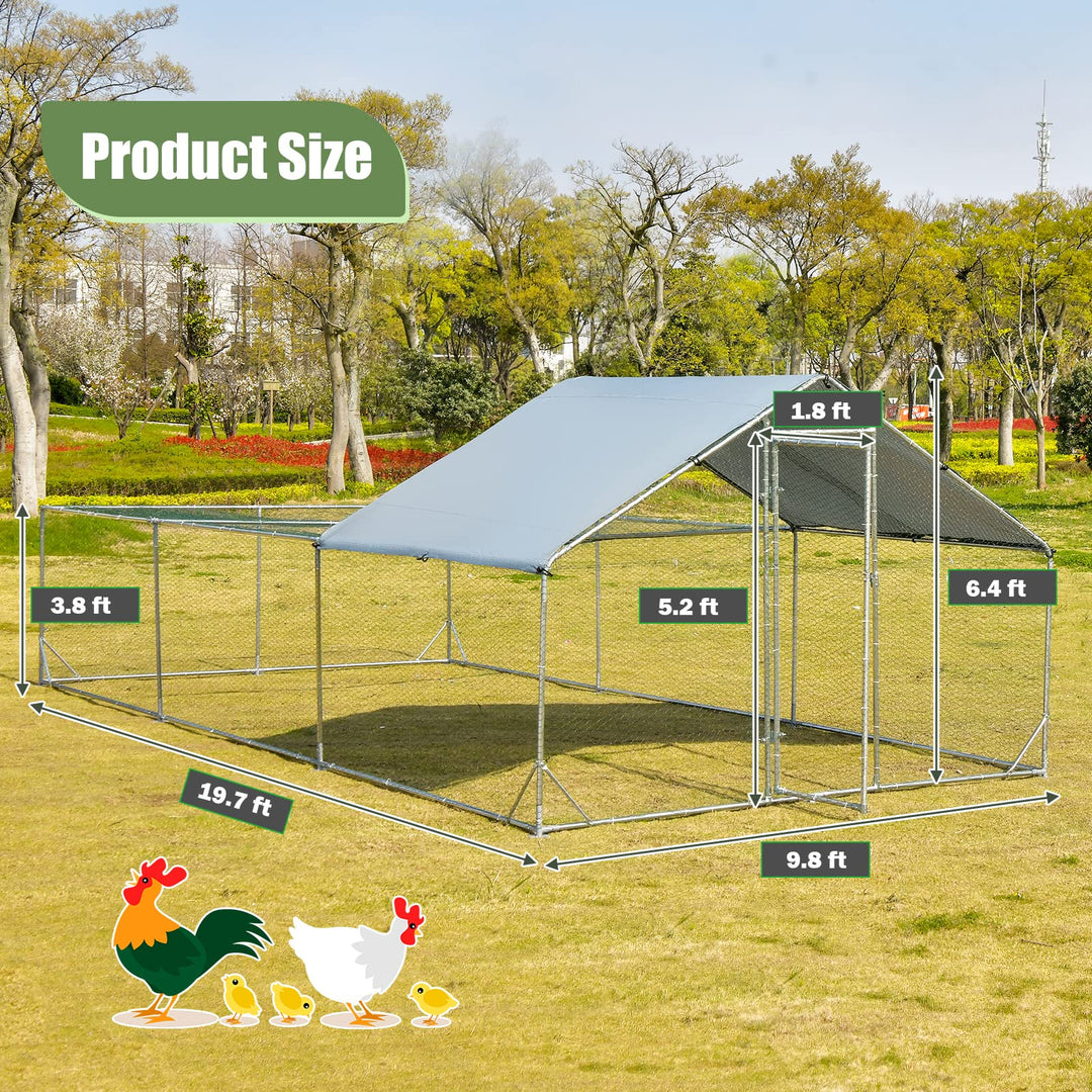Giantex 20ft Large Metal Chicken Coop