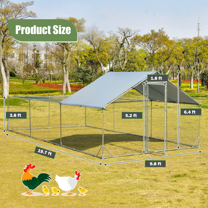 Giantex 20ft Large Metal Chicken Coop