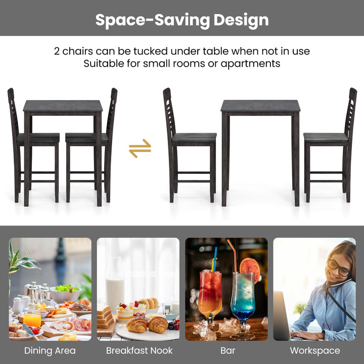 Giantex 3-Piece Dining Table Set for 2 for Small Place