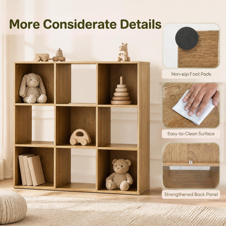 GIANTEX 9-Cube Storage Organizer Wooden Bookcase Display Shelf