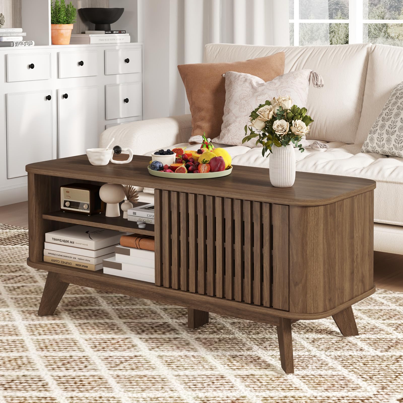 Giantex Rectangle Coffee Table with Storage