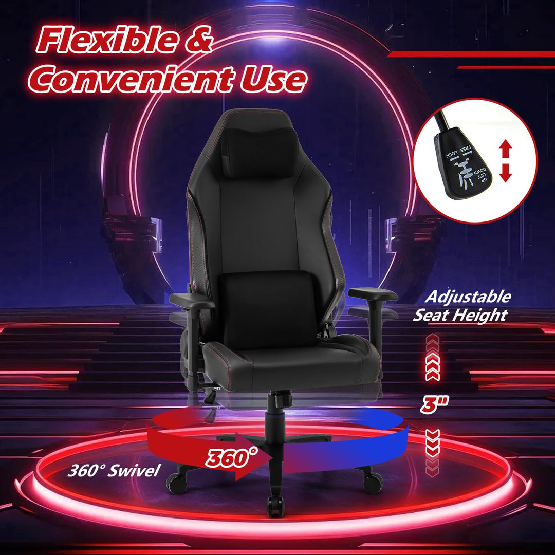 Giantex Gaming Chair Video Game Chair with Magnetic Headrest & Lumbar Support