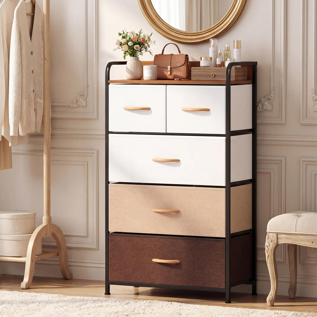Giantex 5-Drawer Fabric Dresser with Removable Fabric Bins
