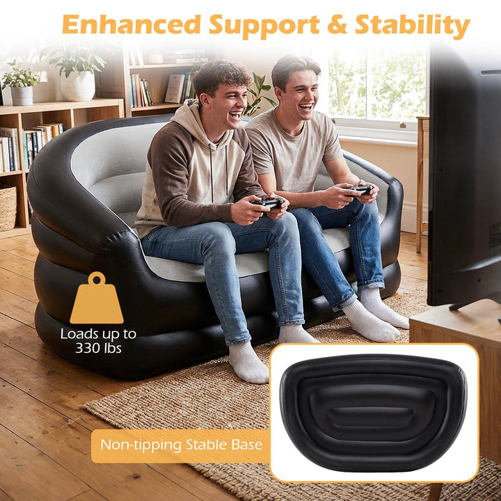 Giantex Inflatable Loveseat Couch Portable &amp; Foldable 2-Seater Air Sofa(1/2)