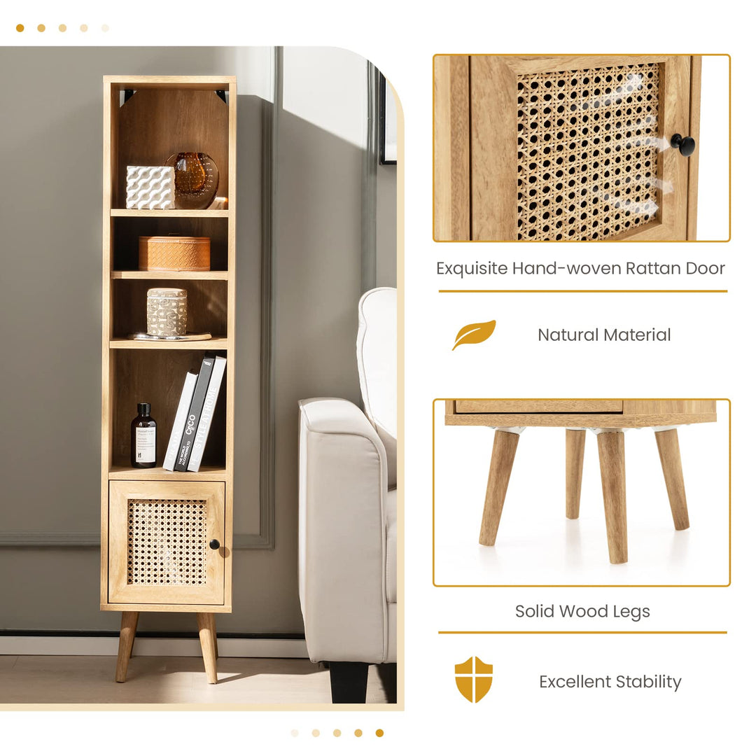 Giantex 54" Tall 4-Tier Bookcase with Door