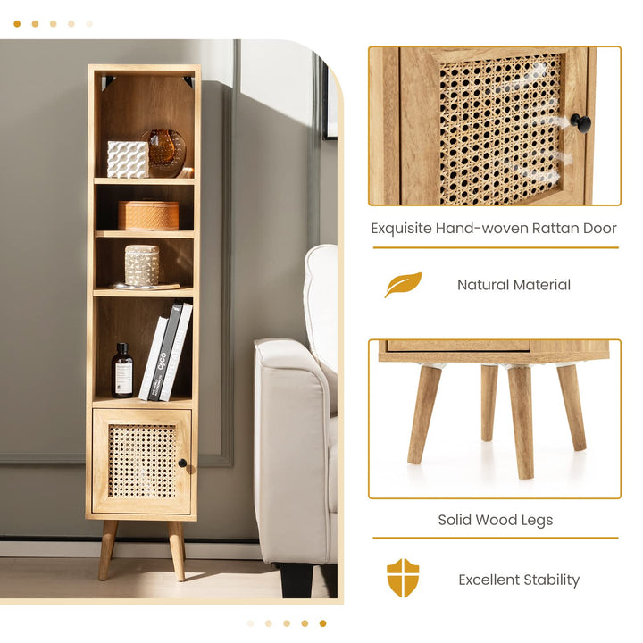Giantex 54" Tall 4-Tier Bookcase with Door