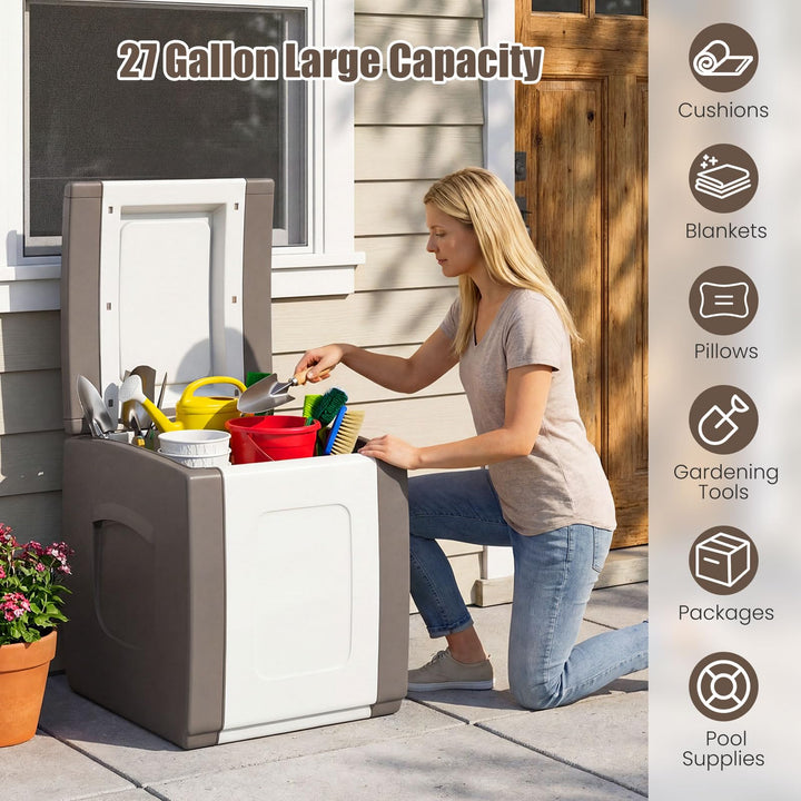 Giantex 27/53/80 Gallon Patio Container with Lockable Lid