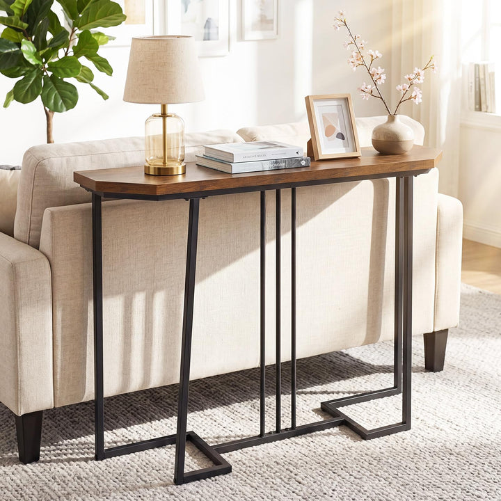 GIANTEX 44" Vintage Black Console Table for Living Room &amp; Hallway