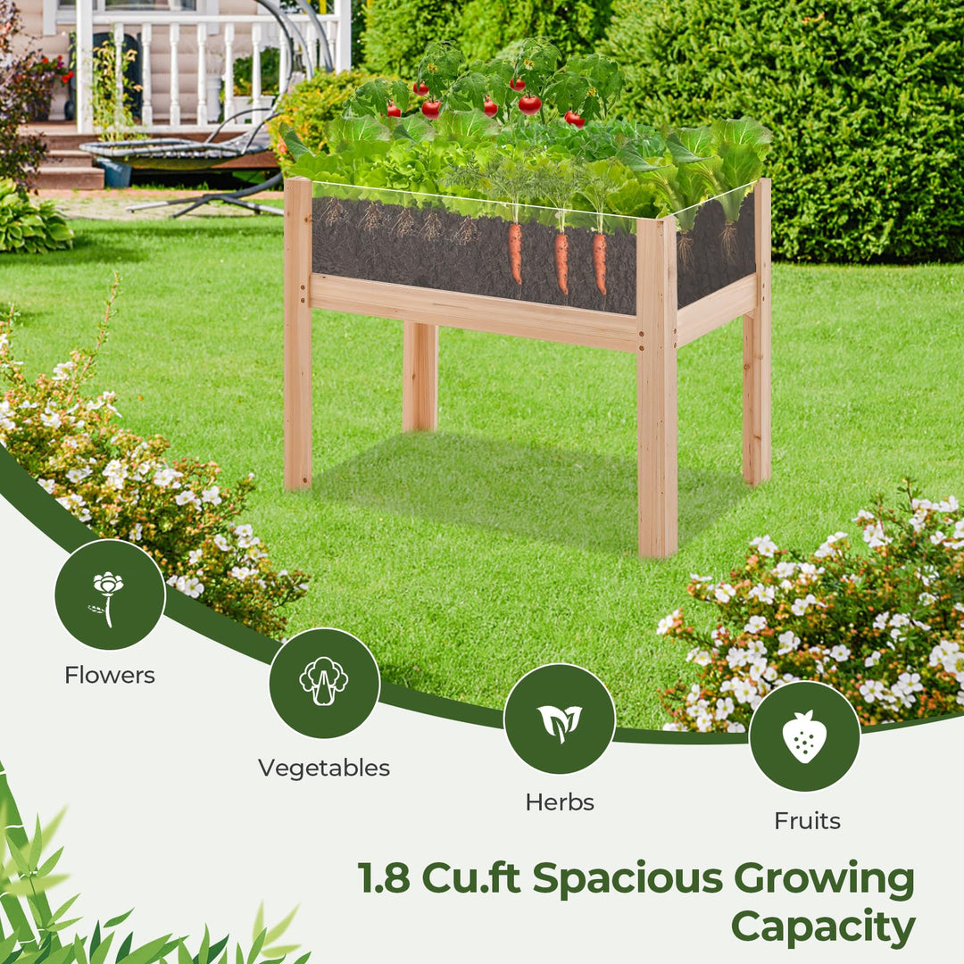 Giantex 30”x18”x24” Raised Garden Bed Elevated Wood Planter Box with Legs