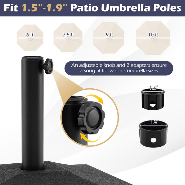 Giantex Rolling Fillable Patio Umbrella Base | 90 lbs Heavy Duty Umbrella Stand with 2 Wheels