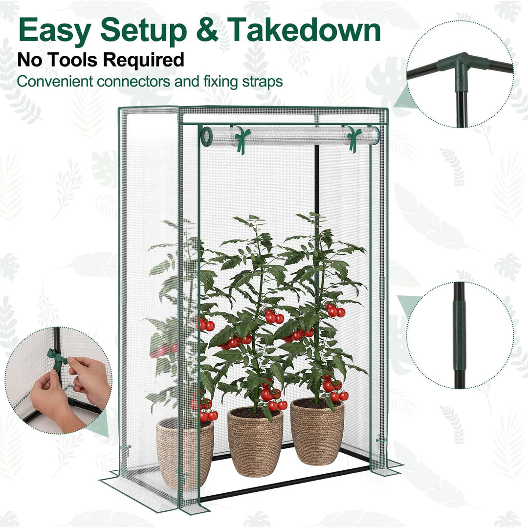 Giantex Portable Mini Greenhouse with Roll-Up Zippered Door