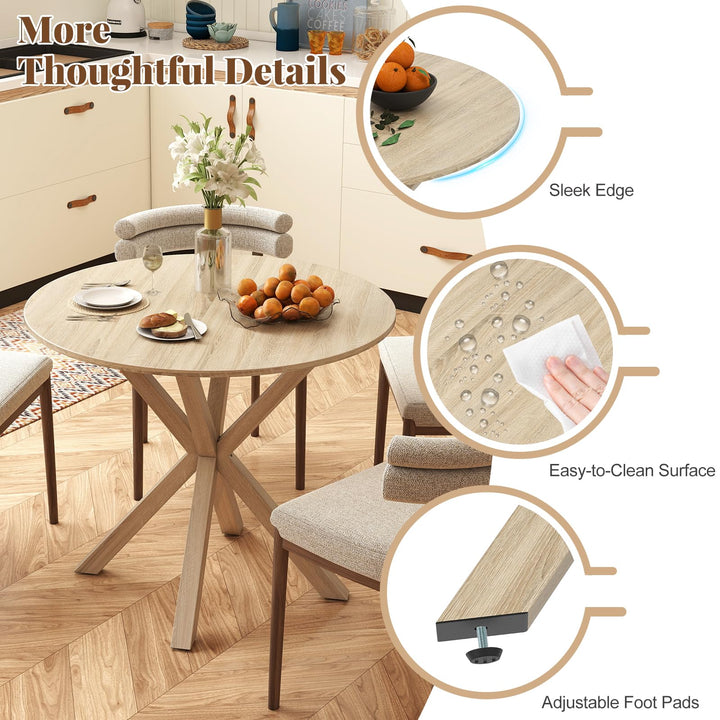 Giantex Farmhouse Kitchen Table with Rubber Wood Legs